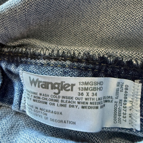 Wrangler George Strait Western Light Wash Blue Denim Boot Cut Jeans Mens 36 x 34 - Picture 6 of 10